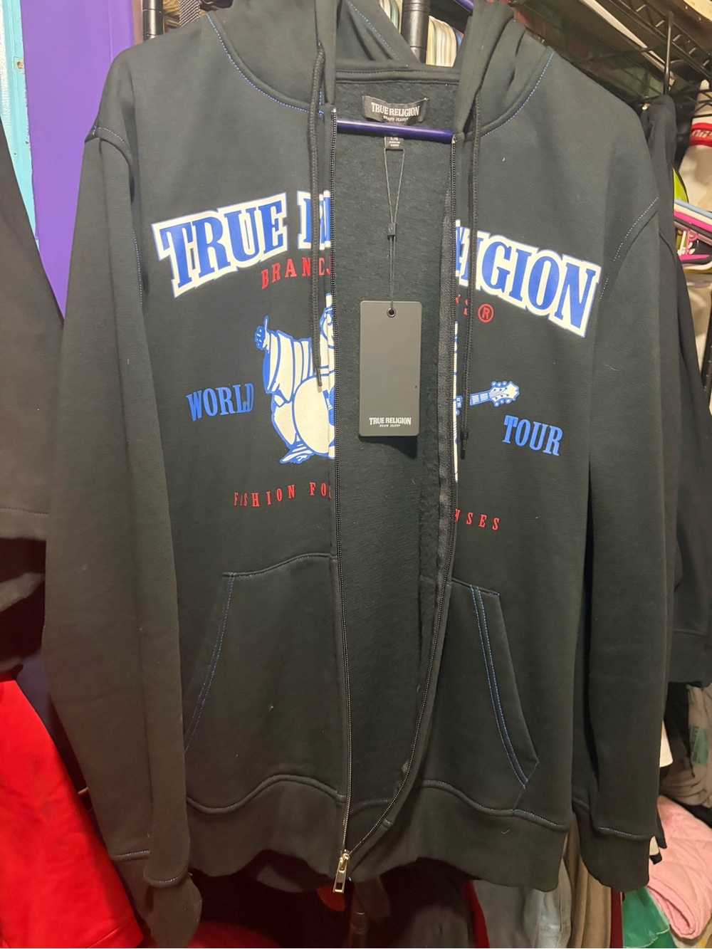 True Religion Buddha Icon Zip Hoodie Jet Black